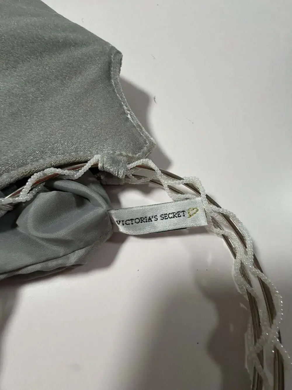 Makeup Bag Silver Grey Heart